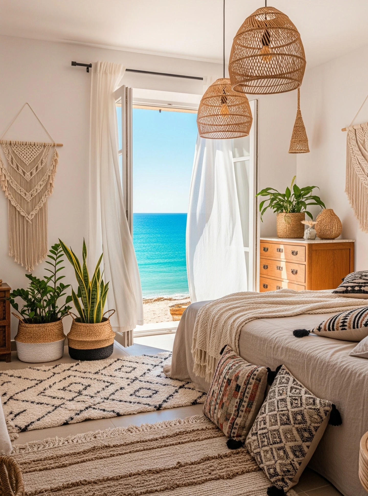 Boho Bedroom Ideas Bohemian Cozy: Gallery wall with botanical prints and plants.