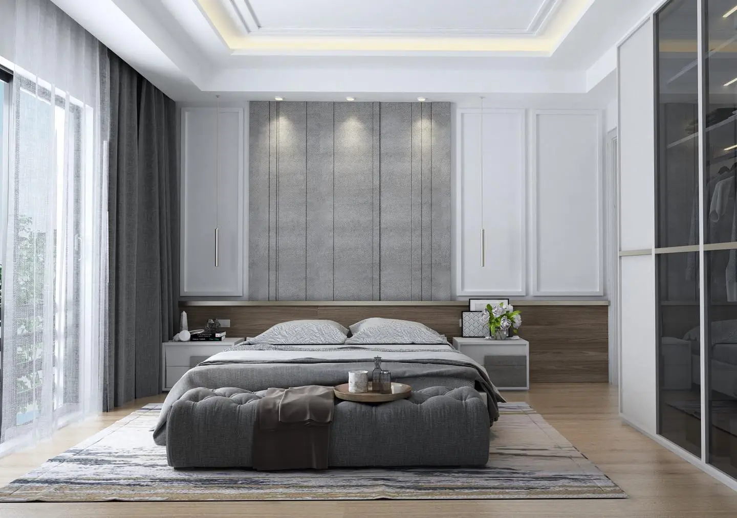 Modern Bedroom Ideas - Sleek Urban Oasis built-in storage