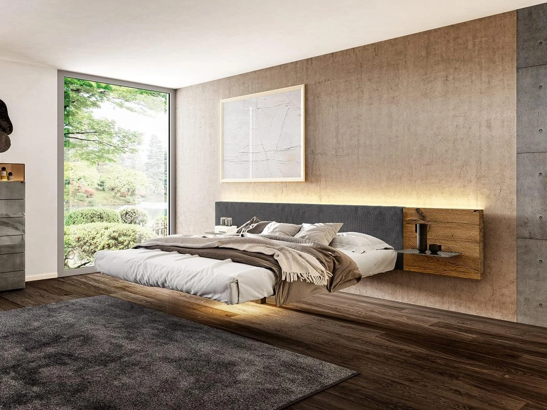 Modern Bedroom Ideas - Floating Dreamscape concrete wood
