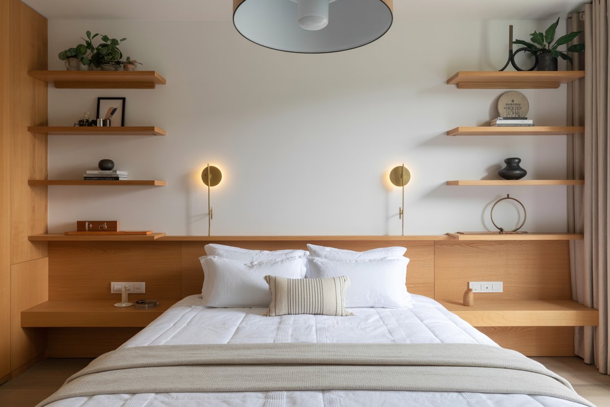 Small Bedroom Hack: Ditch the bulky table—go floating