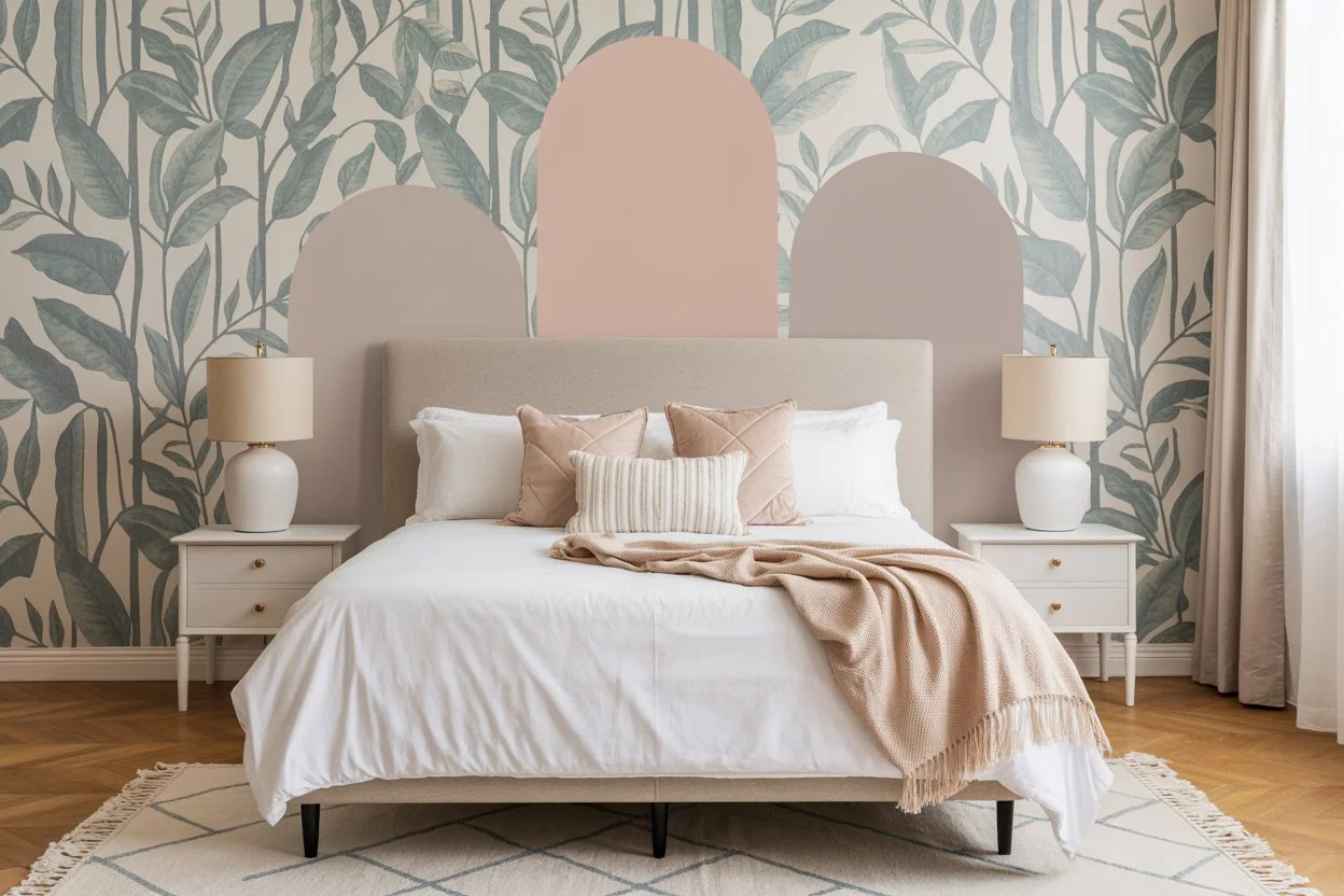 Create a Faux Headboard with Peel-and-Stick Wallpaper