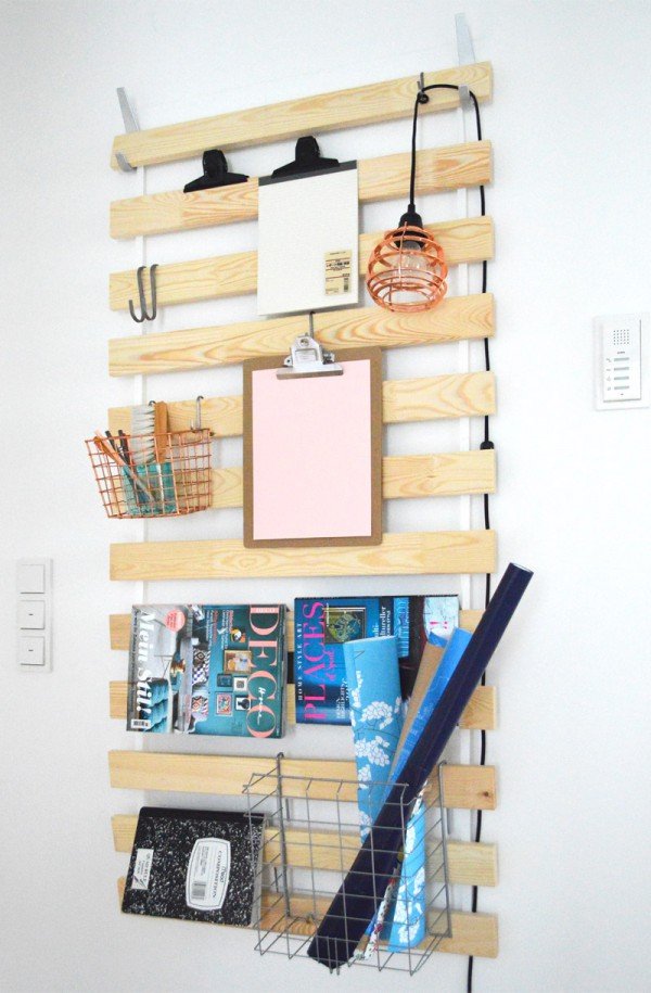 The Genius Bed Slat Wall Organizer