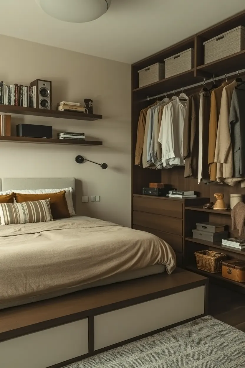 Compact desk setup simple room ideas bedroom small spaces for men