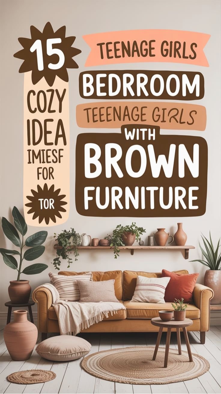 Cozy Bedroom Ideas for Teenage Girls with Brown Furniture
