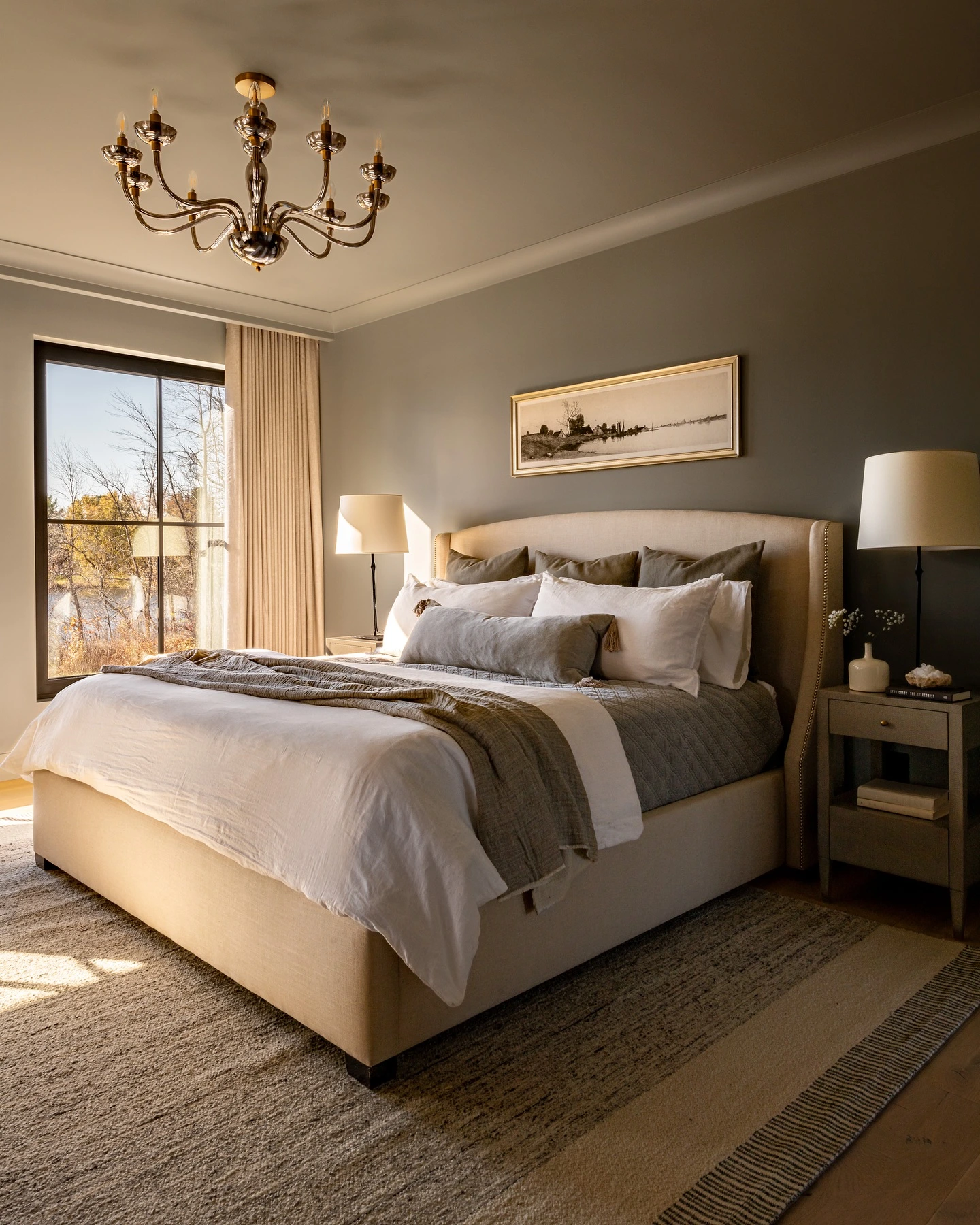 Urban modern bedroom luxury with concrete walls