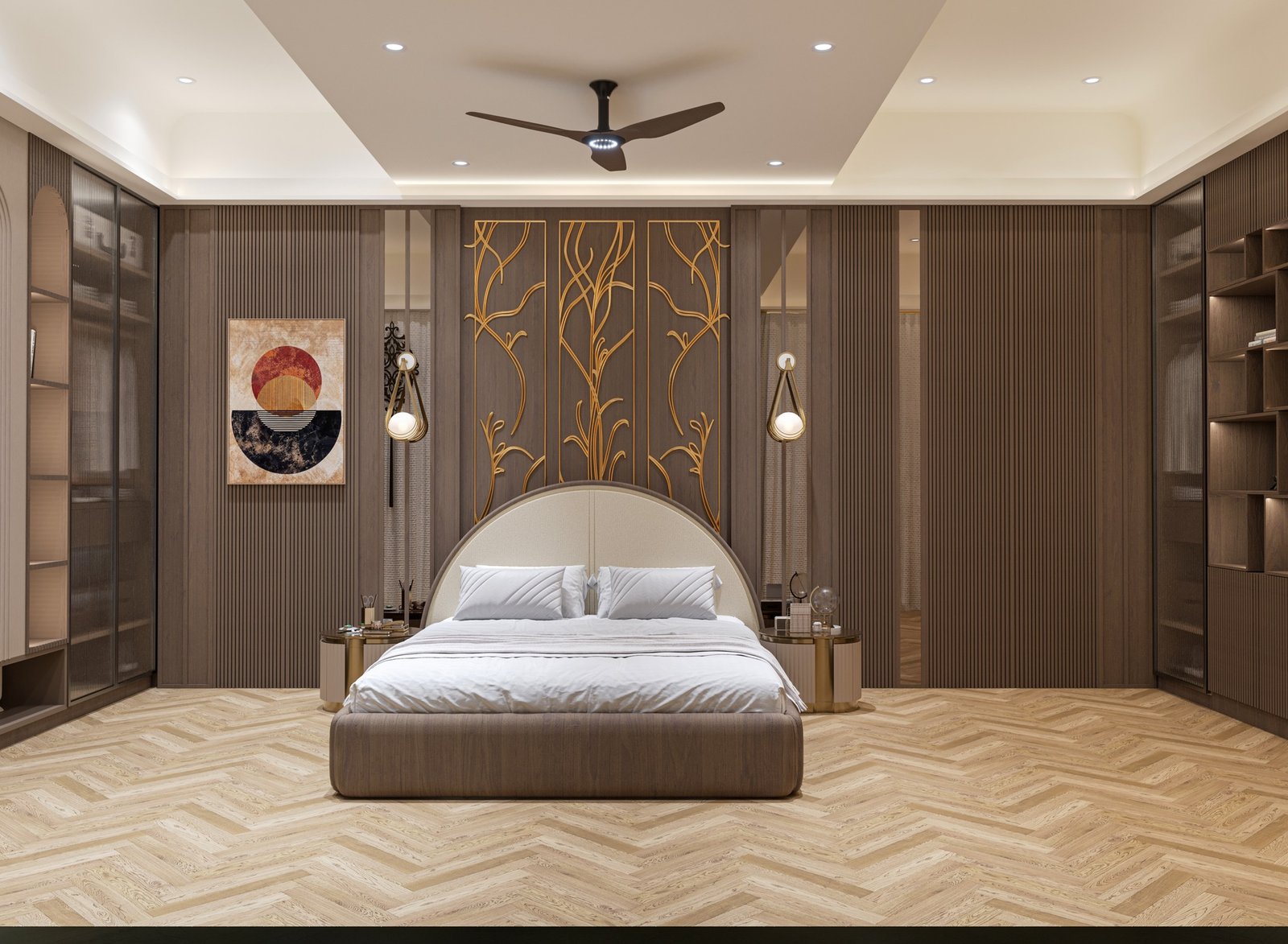 Warm wood bedroom