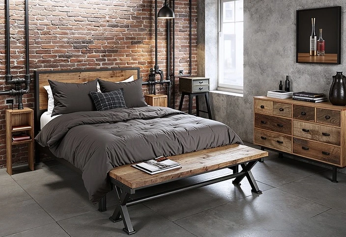 Bright pink and gold bedroom