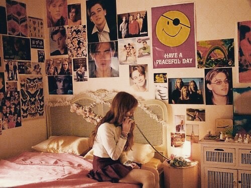 Wall covered in posters  
