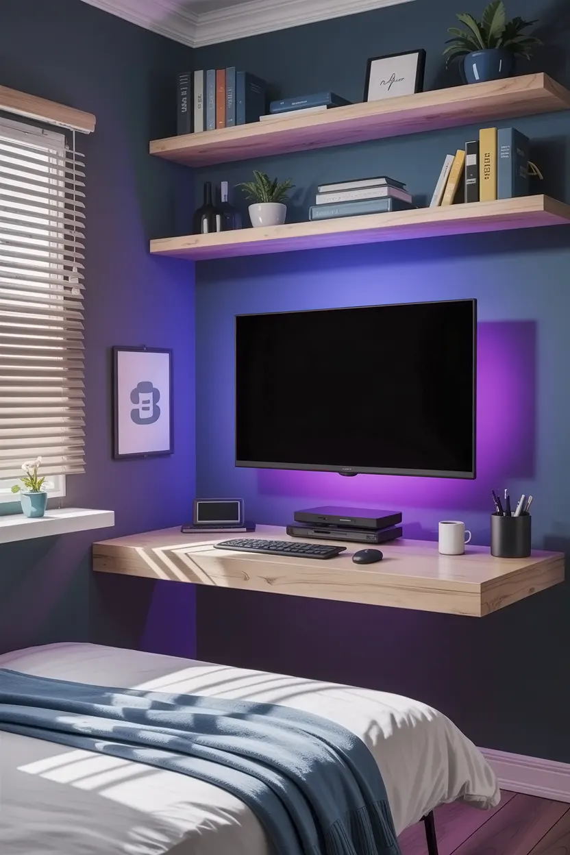 Under-bed storage solution for men's small bedroom