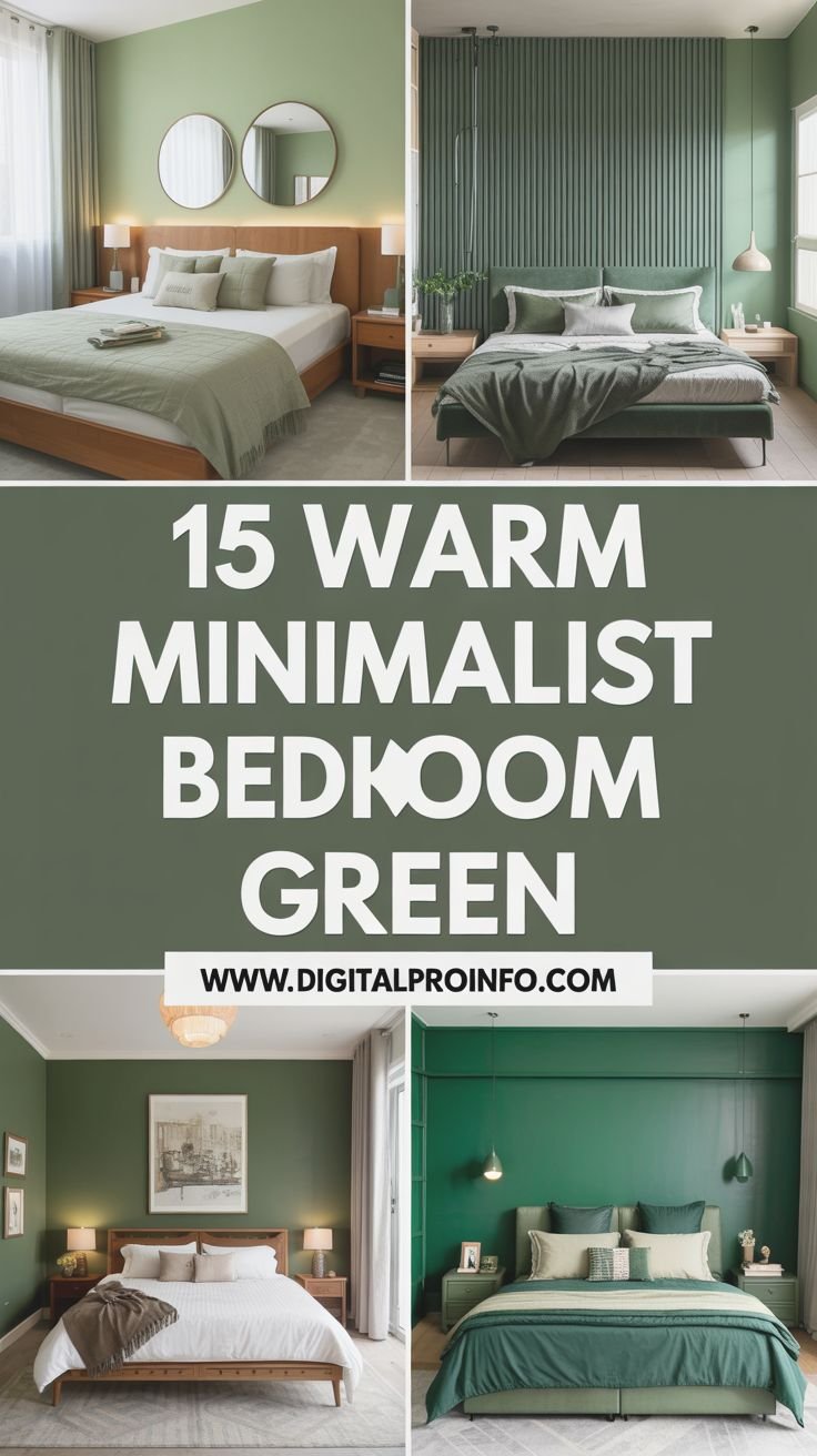 Warm Minimalist Bedroom Green