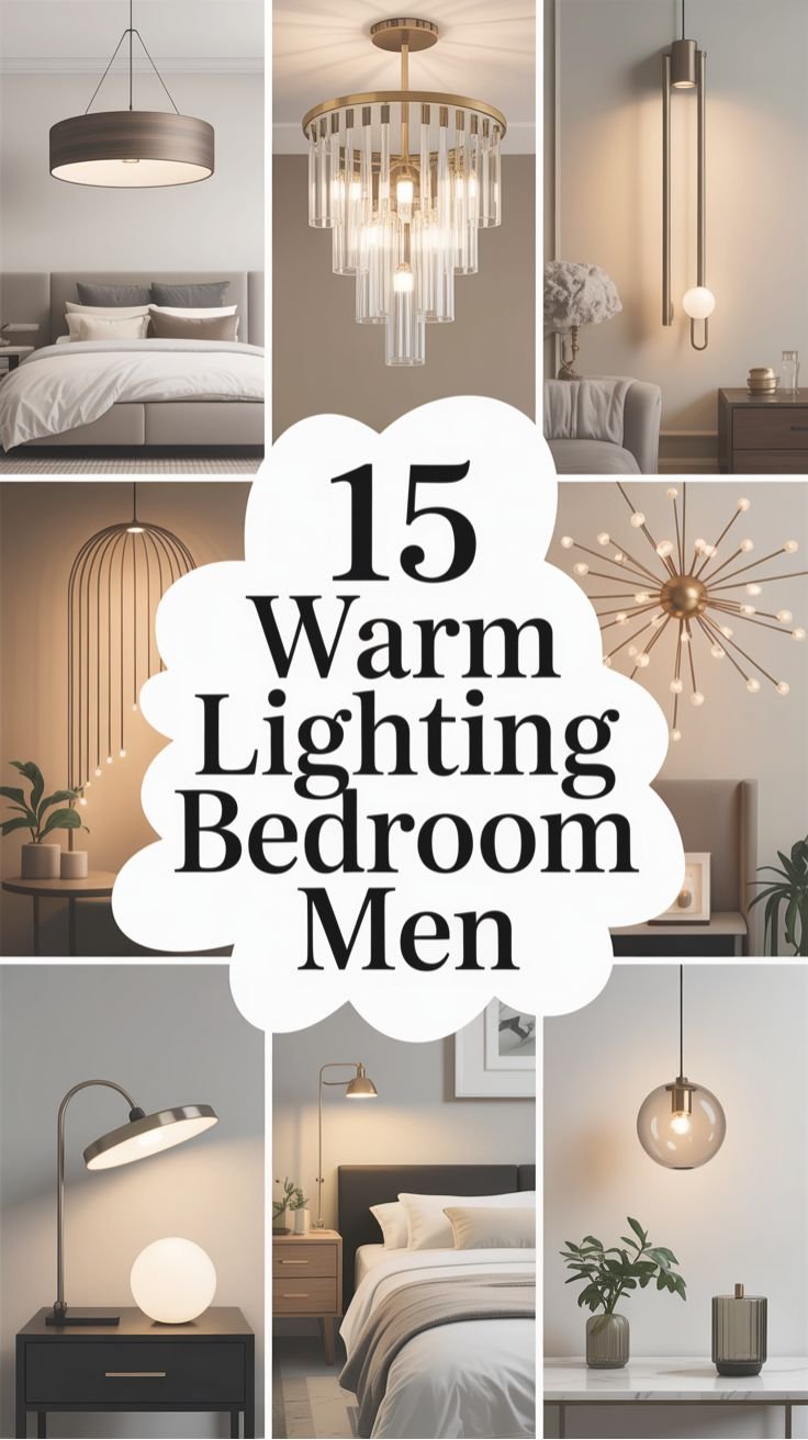 warm lighting bedroom men