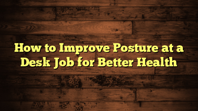 How to Improve Posture at a Desk Job for Better Health