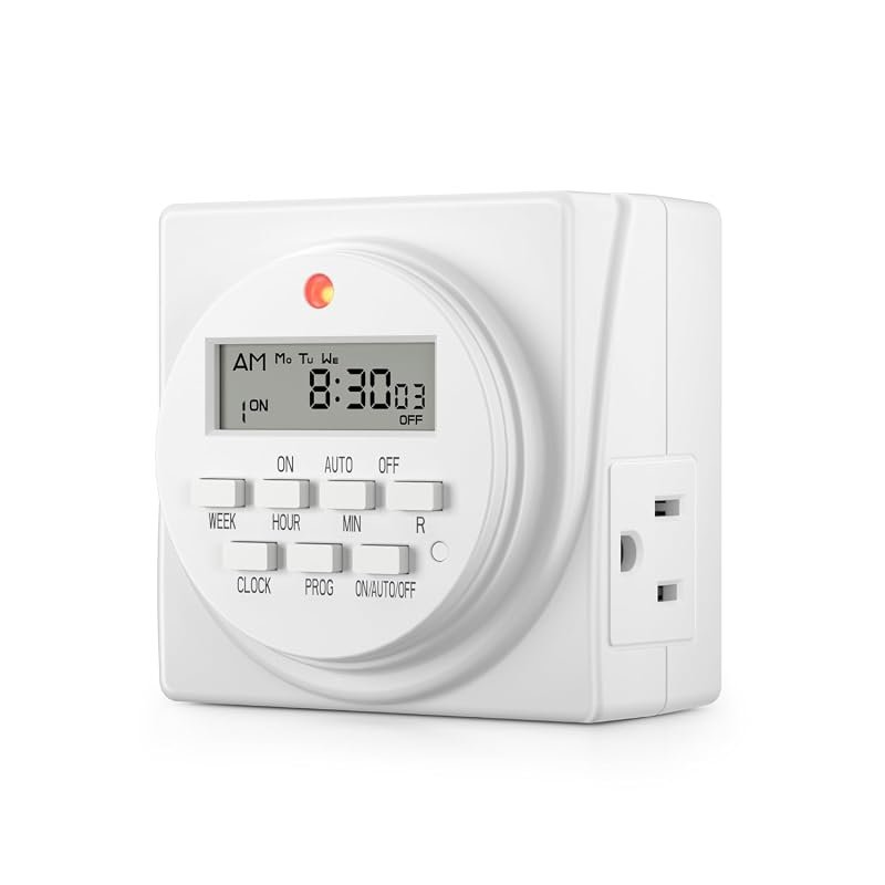 10 Best Timers for Indoor Lights Worth Buying: Top Picks 6 BN-LINK 7-Day Programmable Digital Timer Outlet, 2 Outlets, Single Pack for Convenient Control