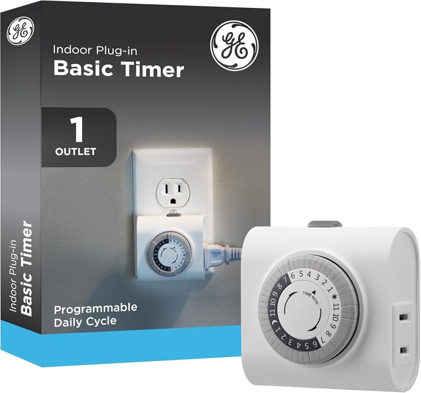 10 Best Timers for Indoor Lights Worth Buying: Top Picks 11 GE 24-Hour Plug-in Mechanical Timer Outlet, 1 Polarized Outlet for Simple Scheduling