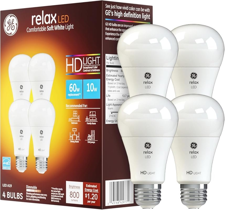 10 What Are the Best LED Bulbs to Buy: Top Picks Compared 7 GE Relax LED Light Bulbs, Soft White 60 Watt, Energy Efficient, 4-Pack