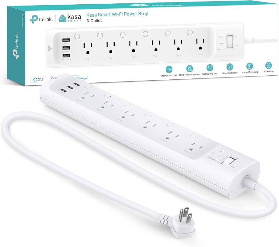 10 Best Energy Saving Power Strips Worth Buying: Top Picks 6 Kasa Smart Plug Power Strip HS300, Smart Outlet Power Management, No Hub Required for Easy Setup