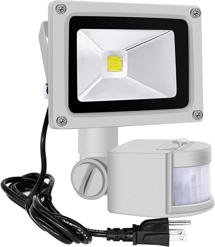 10 Best Outdoor Plug in Motion Sensor Lights: Buyer's Guide 10 Z Motion Sensor Flood Light, 10W Waterproof LED Lamp with US Plug for Outdoor Security