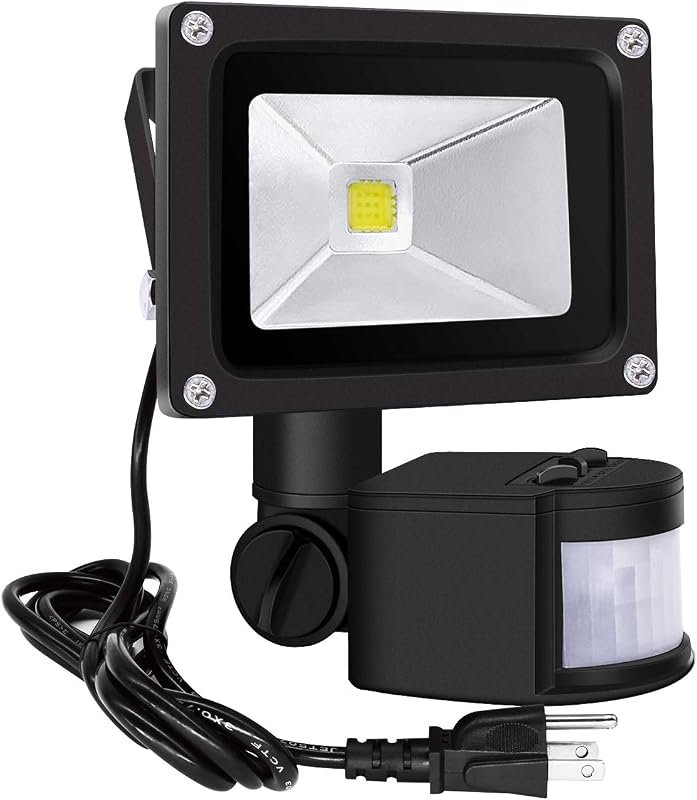 10 Best Outdoor Plug in Motion Sensor Lights: Buyer's Guide 6 Z Motion Sensor Flood Light, 10W Waterproof LED Lamp with US Plug for Outdoor Use