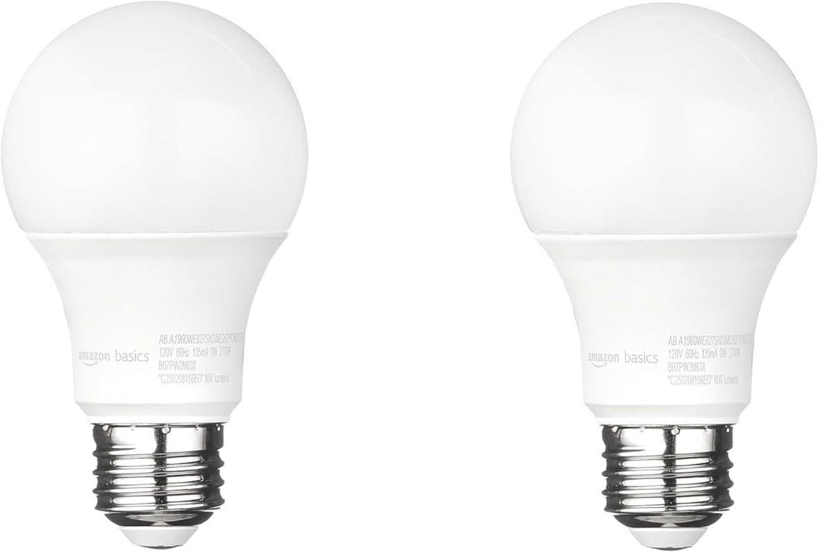 10 Best Dusk to Dawn Light Bulb to Buy: Top Picks Compared 6 Amazon Basics A19 Dusk to Dawn Sensor LED Bulb, 60W Equivalent, Soft White 2700K, Energy Efficient, 10,000 Hour Lifespan (2-Pack)