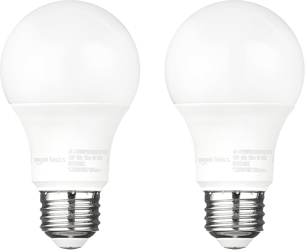 10 Best Bulbs for Porch Lights Worth Buying: Top Picks 9 Amazon Basics A19 Dusk to Dawn Sensor LEDs, 60W Equivalent, Daylight 5000K, 2-Pack