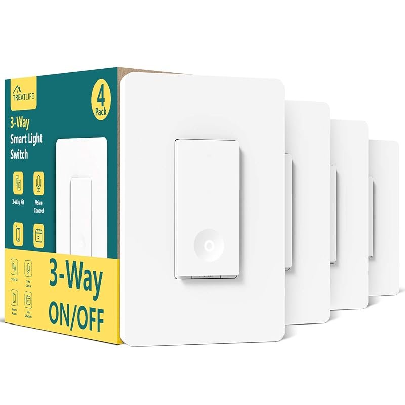 10 Best 3 Way Smart Switch: Top Picks & Buyer's Guide 10 TREATLIFE 3-Way Smart Switch 4 Pack - Neutral Wire Required, Works with Smart Assistants