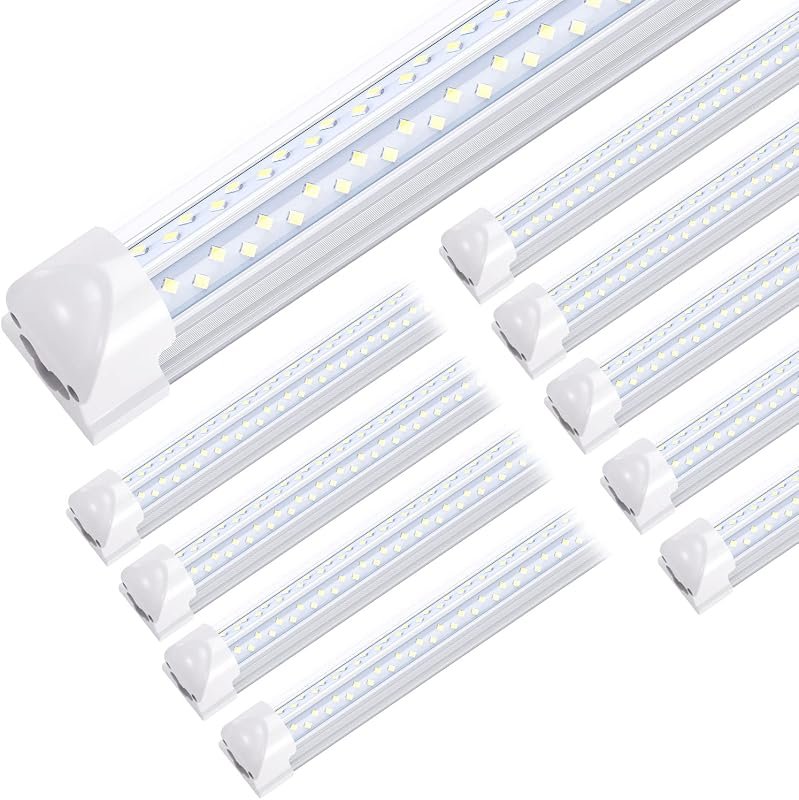 10 Best 8 Foot LED Shop Lights: Features & Buyer's Guide 5 8ft LED Shop Light Fixture, 120W 14400 Lumens Cold White, Ideal for Warehouses, 10 Pack