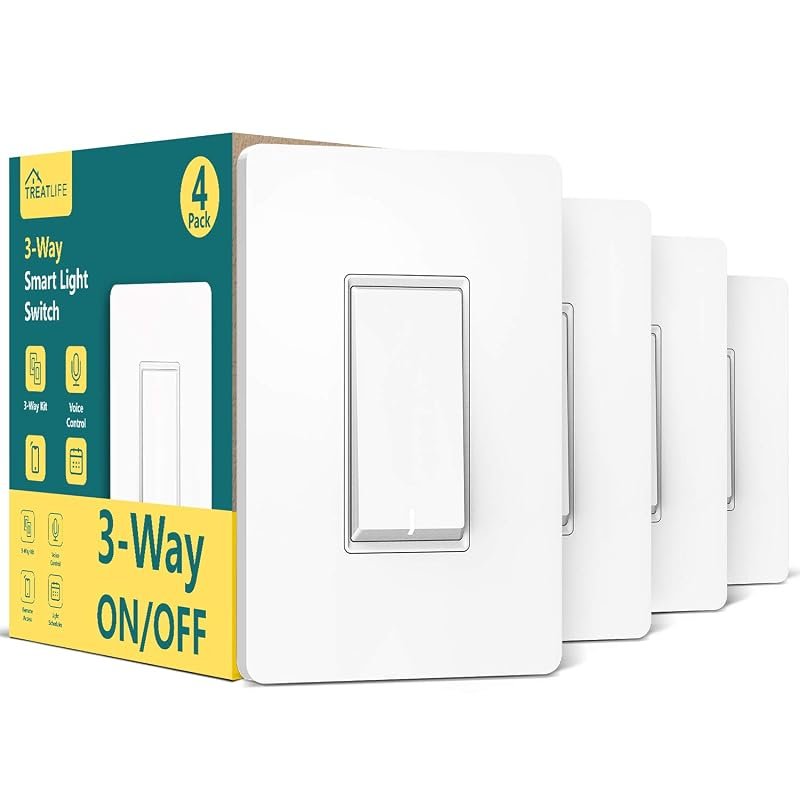 10 Best 3 Way Smart Switch: Top Picks & Buyer's Guide 8 TREATLIFE 3-Way Smart Switch 4 Pack - Wi-Fi Control with Alexa and Google Home