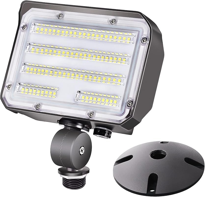 10 Best Outdoor LED Flood Light Fixtures Worth Buying 11 60W LED Flood Light with Knuckle, Dusk-to-Dawn, 5000K, 7800LM Brightness for Outdoor Use