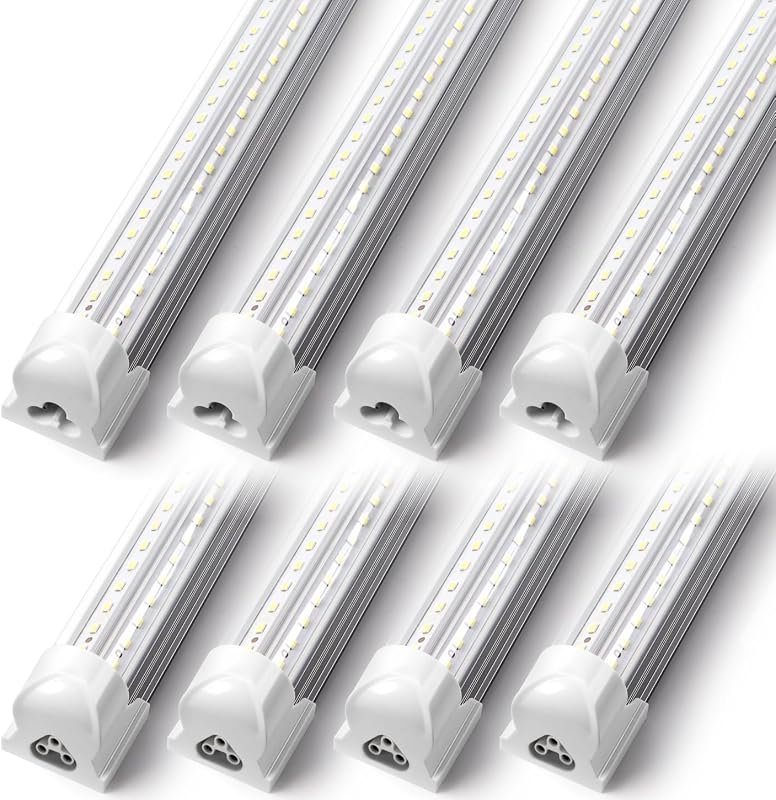 10 Best 8 Foot LED Shop Lights: Features & Buyer's Guide 6 LED Shop Light for Garage, 3FT 30W 4680LM, Bright 6000K, 8 Pack for Efficient Lighting