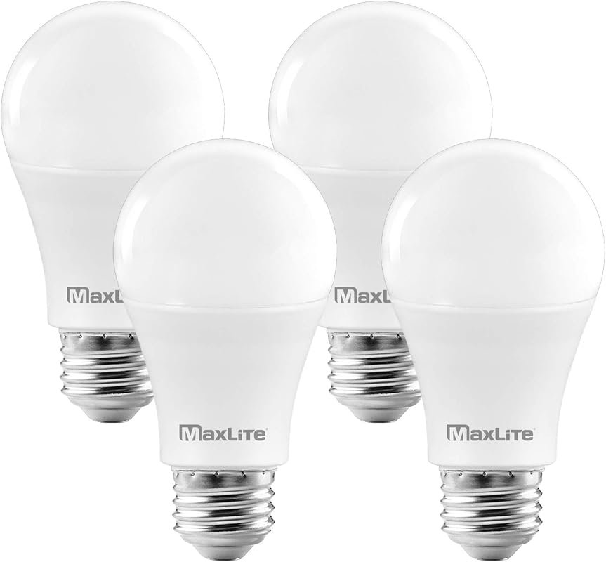 10 Best LED Bulbs for Outdoor Fixtures: Buyer's Guide 8 MaxLite A19 LED Bulb, Enclosed Fixture Rated, 100W Equivalent, 5000K Daylight, 1600 Lumens (4-Pack)