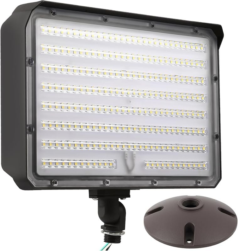 10 Best Outdoor LED Flood Light Fixtures Worth Buying 3 150W Outdoor LED Flood Light, Dusk to Dawn, 21000LM, 5000K Daylight, ETL Certified for Security Lighting