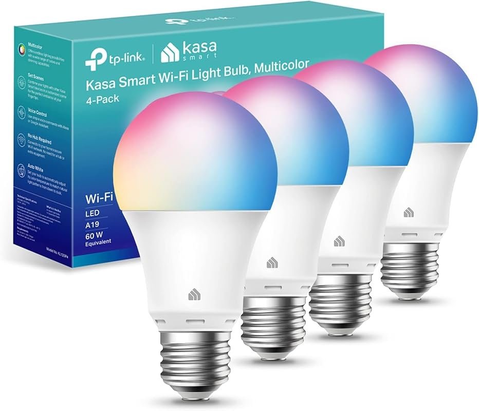 10 Best Outdoor Smart Light Bulbs: Buyer's Guide & Top Picks 9 Kasa Multicolor Dimmable Wi-Fi Smart Bulb A19 for Customizable Lighting (KL125P4)