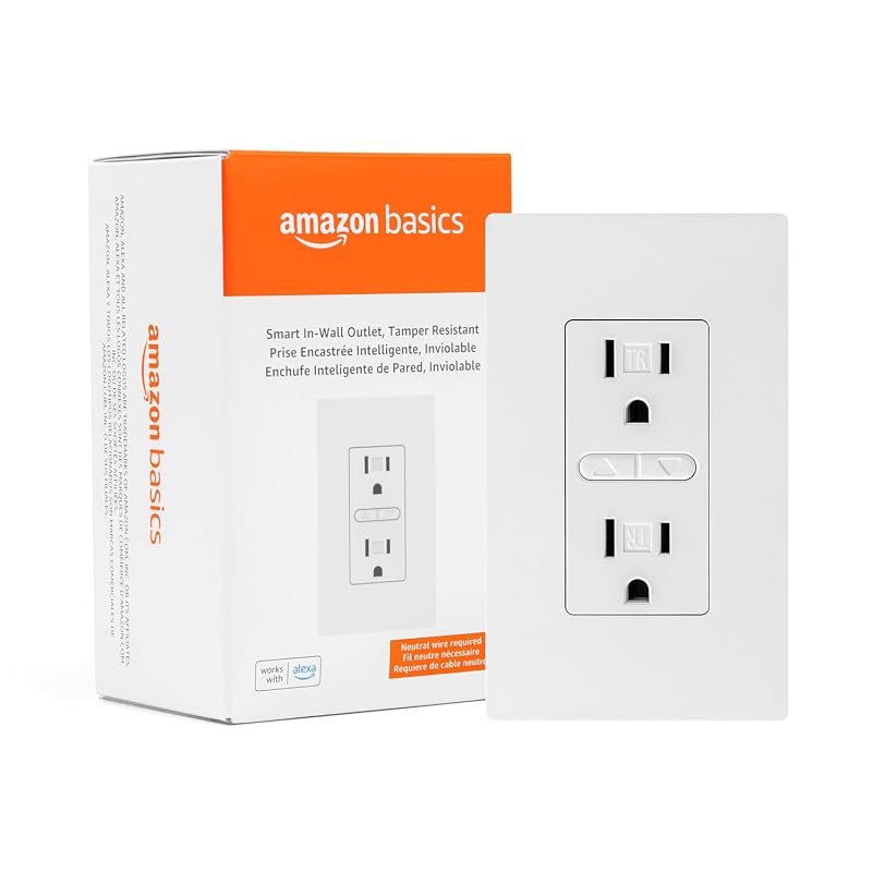 10 Best in Wall Smart Outlet: Top Picks & Buyer's Guide 4 Amazon Basics Smart In-Wall Outlet: Alexa-Compatible with Voice Control, No Hub Needed, Individually Controlled, 15 Amps
