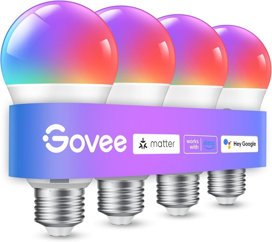 10 Best Google Home Smart Bulbs: Features & Buyer's Guide 10 Govee Smart Light Bulbs - Color Changing A19, 800 Lumens, E26 Base for Custom Lighting
