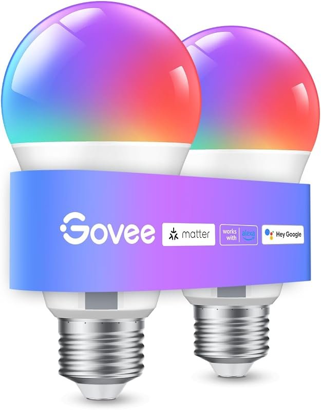 10 Best Google Home Smart Bulbs: Features & Buyer's Guide 8 Govee Smart Light Bulbs - A19 LED, 800 Lumen Brightness, E26 Base for Versatile Use