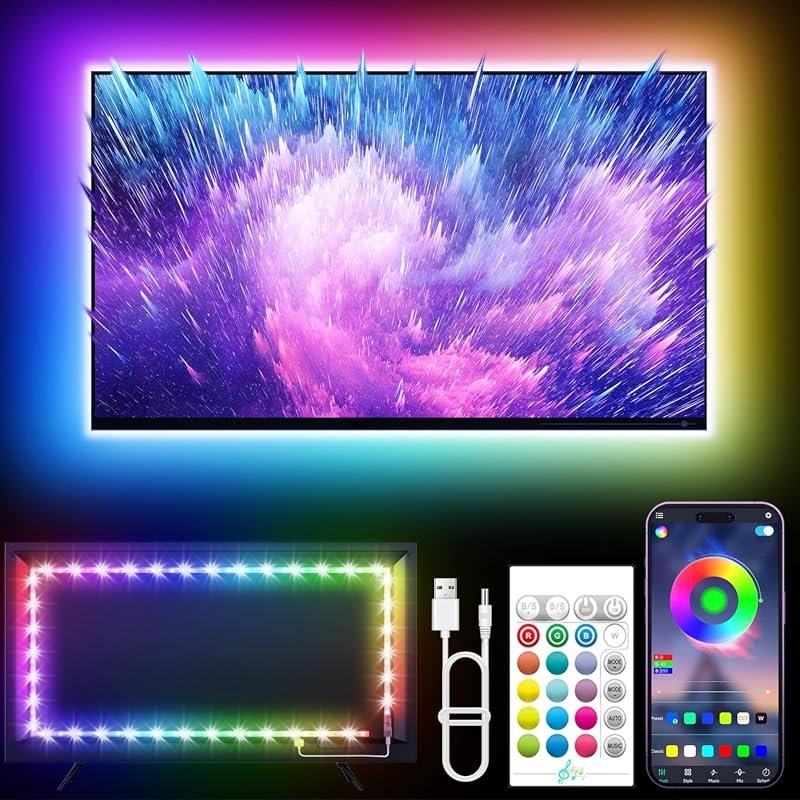 7 Best LED for Home Lighting: Features & Buyer's Guide 5 KANTUTOE 16.4ft LED Lights for TV, RGB Music Sync, Bluetooth Control for 45-75 Inch TVs