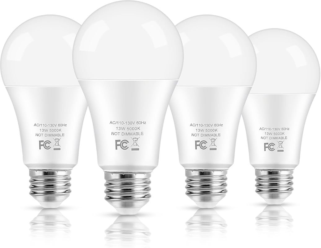 10 Best Place to Buy Light Bulbs Compared 5 LED Light Bulbs 100 Watt Equivalent A19, 13W 5000K Daylight White, 1500 Lumens Non-Dimmable for Home and Office