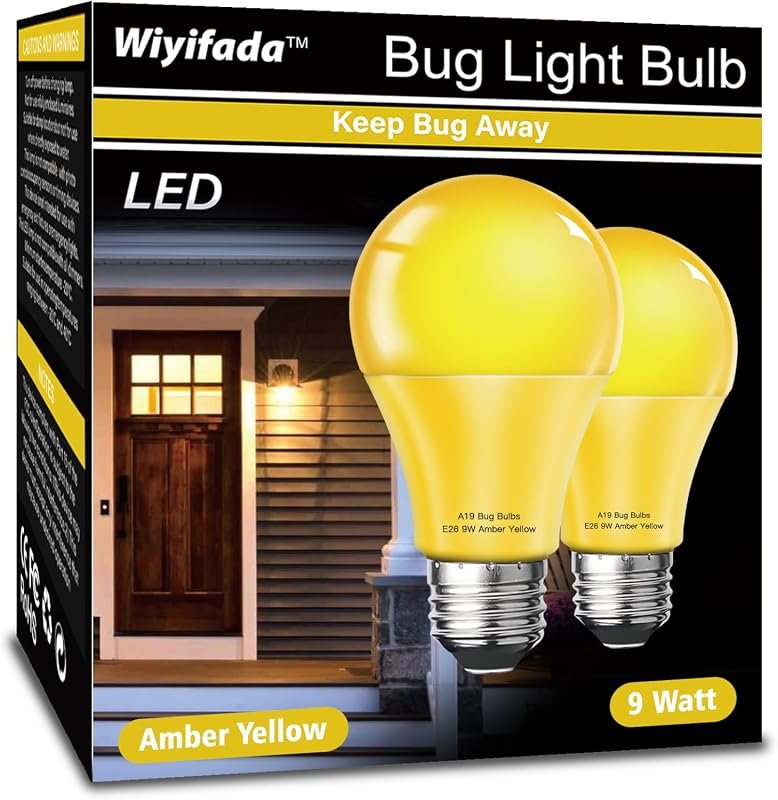 10 Best Light Bulb for Front Porch: Features & Buyer's Guide 9 LED Bug Light Bulbs, 9W Amber 2-Pack, 100W Equivalent for Outdoor and Indoor Spaces