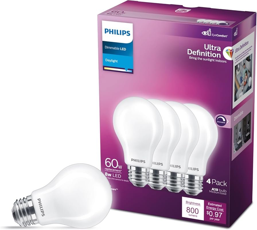 10 Best LED Bulbs for Home: Top Picks & Buyer's Guide 10 PHILIPS Ultra Definition Daylight LED Light Bulbs, 4-Pack for Bright and Natural Lighting
