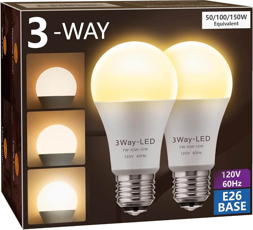 10 Best Light Bulb for Reading Worth Buying: Top Picks 8 Briignite 3 Way LED Light Bulbs, 50/100/150W Equivalent, Soft White 3000K