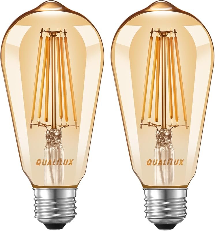 10 Best Light Bulb for Front Porch: Features & Buyer's Guide 5 Qualilux Vintage Dusk to Dawn ST19 LED Bulbs, 2300K Warm Amber, Automatic On/Off for Outdoor Use