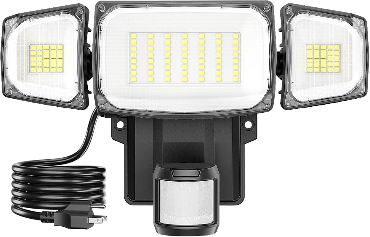 10 Best Outdoor Plug in Motion Sensor Lights: Buyer's Guide 9 Olafus 70W Motion Sensor Outdoor Light, 7000LM LED Security Flood Light with IP65 Waterproof Rating
