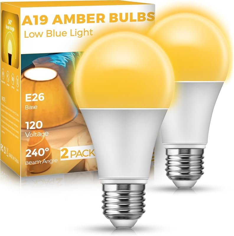 10 Best Light Bulb for Reading Worth Buying: Top Picks 6 JandCase Amber Sleep Light Bulb, Blue Light Blocking Therapy for Better Sleep