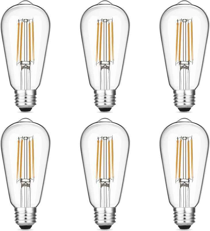 10 Best Bulbs for Porch Lights Worth Buying: Top Picks 8 ST19 Vintage LED Edison Bulbs, 6-Pack Dimmable Warm White 2700K, 60W Equivalent
