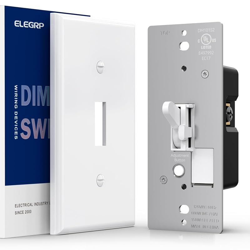 10 Best Dimmer Switches for LED Lights Worth Buying 5 ELEGRP Toggle Dimmer Switch for Dimmable LED, CFL, and Incandescent Bulbs, Includes Wall Plate