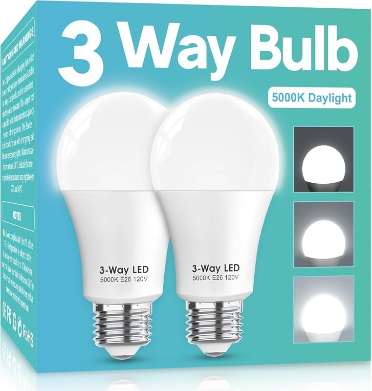 10 Best Light Bulb for Reading Worth Buying: Top Picks 5 Gonhom 3 Way LED Bulbs, 50/100/150W Equivalent, Daylight White 5000K