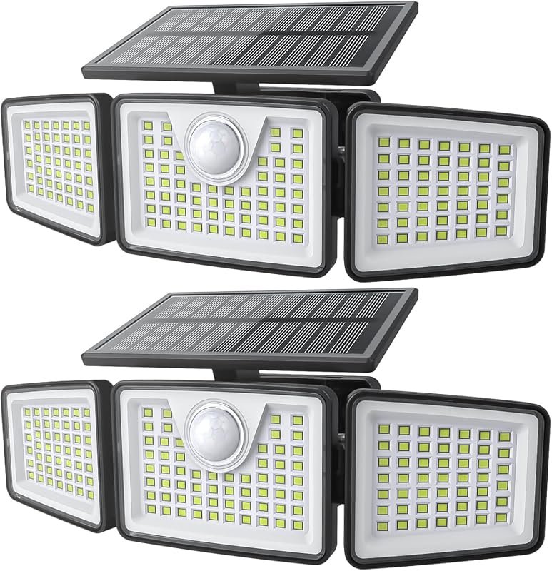10 Best Motion Detector Flood Lights: Buyer's Guide 9 daphino 2500LM Solar Motion Sensor Outdoor Lights, 3-Head Design, 2 Pack