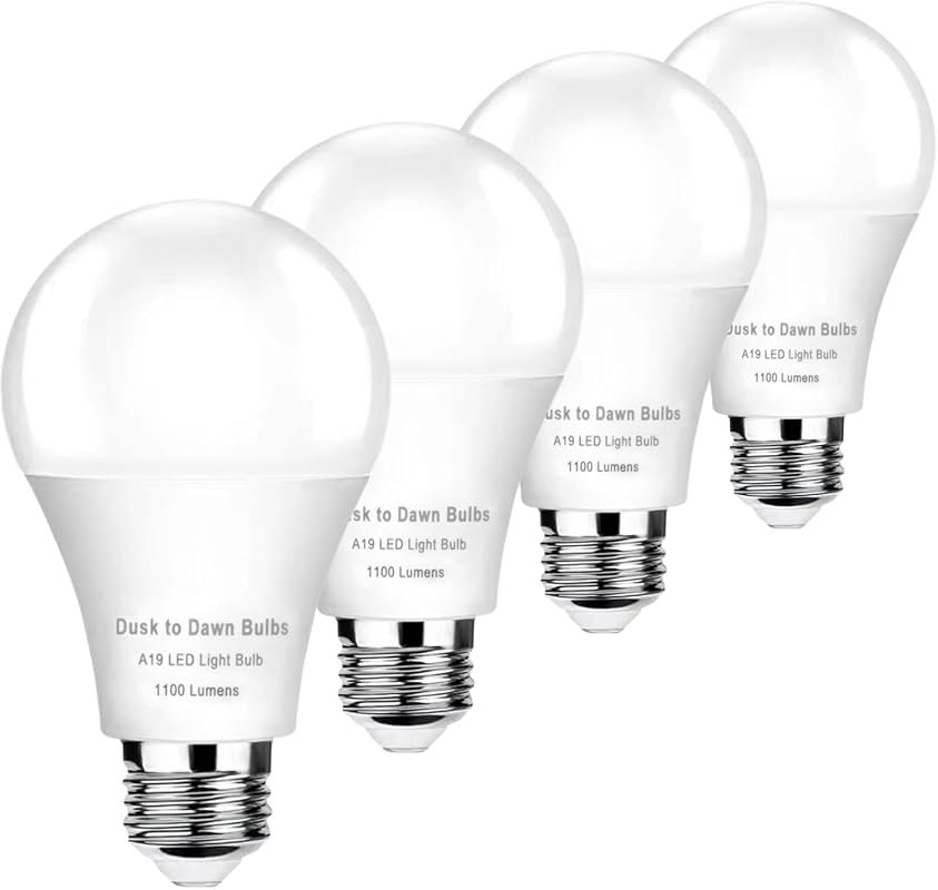 8 Best LED Light Bulbs for Outdoors: Buyer's Guide 7 4-Pack Dusk to Dawn Light Bulbs, 75W Equivalent, Automatic On/Off Sensor, 5000K Daylight