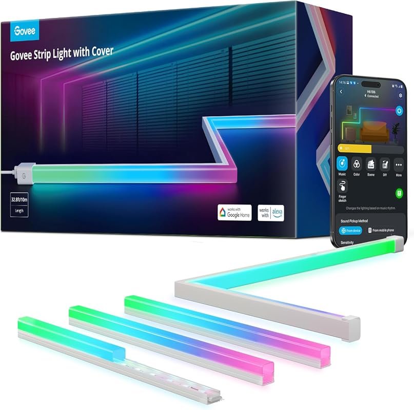 10 Best LED Strip Lights for Ceiling Worth Buying: Top Picks 9 Govee 32.8ft RGBIC LED Strip Lights with Smart Control, APP and WiFi Features