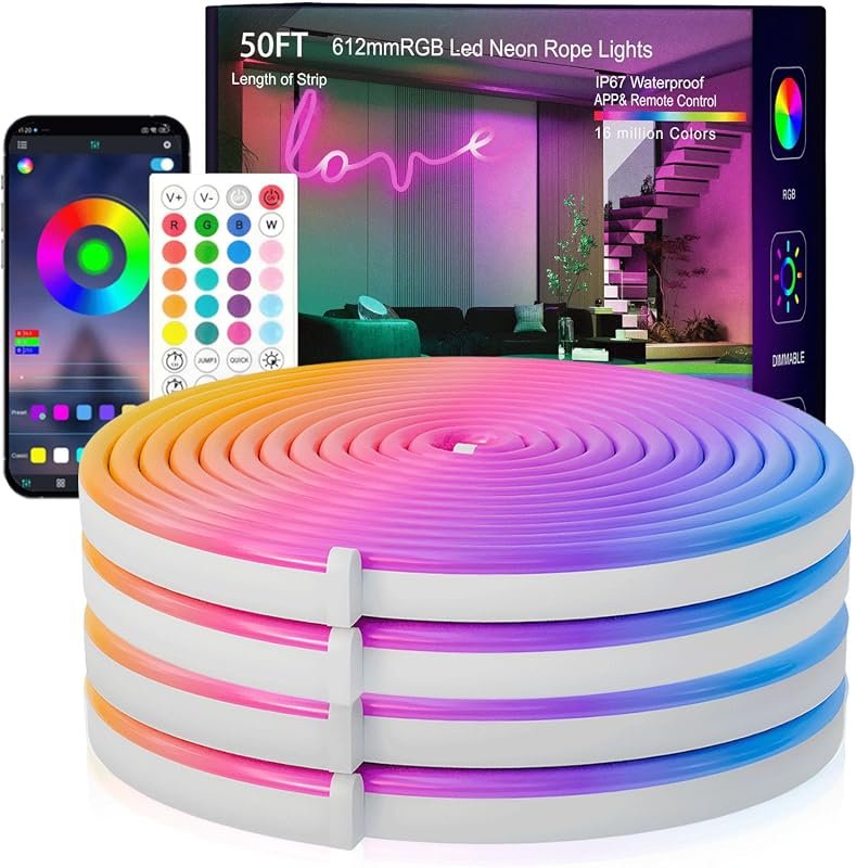 10 Best LED Strip Lights for Ceiling Worth Buying: Top Picks 10 SILFU 50FT RGB Neon Rope Lights for Vibrant Indoor and Outdoor Lighting